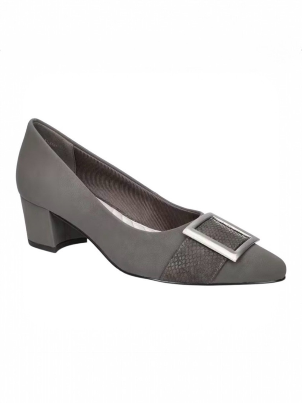 Easy Street Cider Women's Gray‎ Office Siren Buckle Heels Pumps Size 9.5